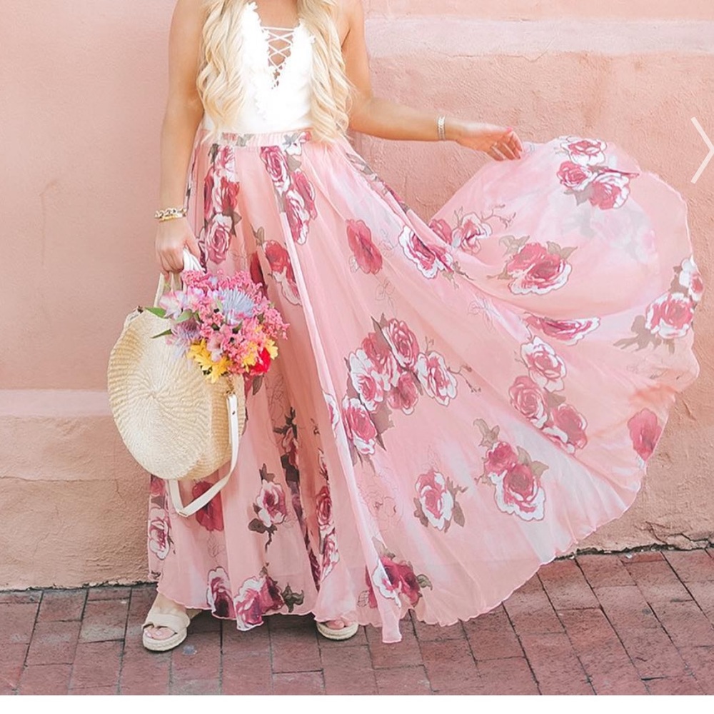 Rose Pink Maxi Skirt